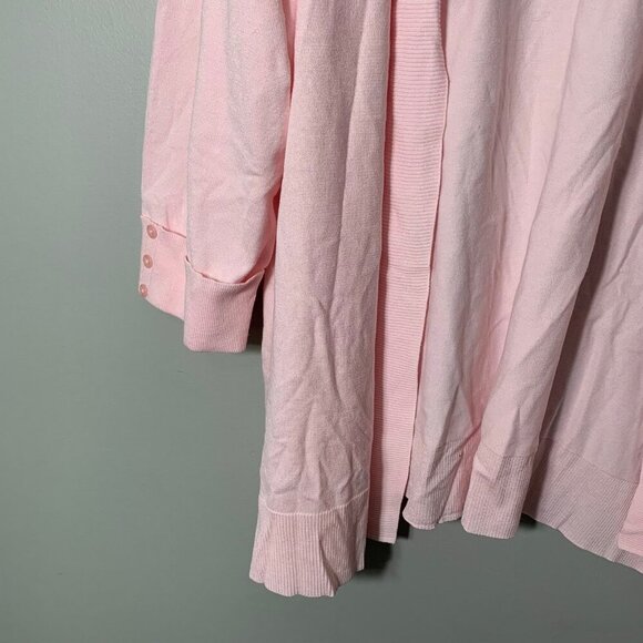 NEW CJ Banks pink elbow sleeve open front lightweight stretch cardigan sweater - Picture 2 of 10